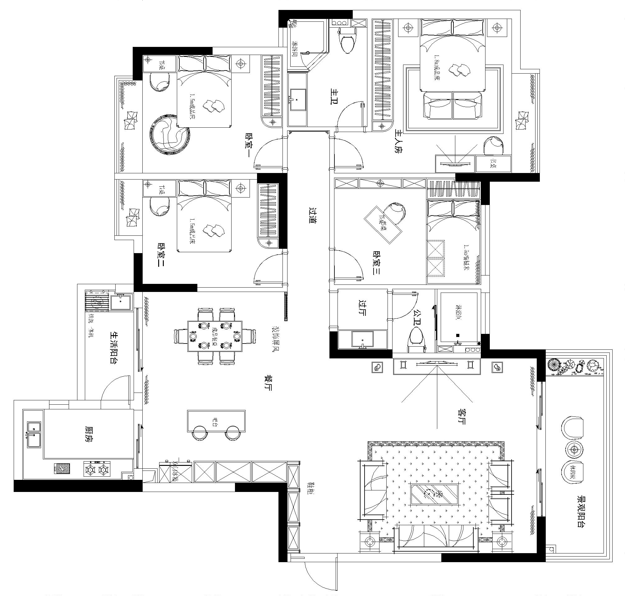 四居室平面优化778 / 作者:tian / 帖子ID:506