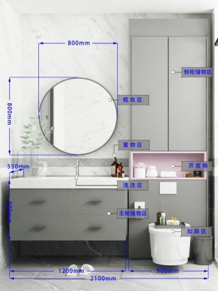 [1张]浴室柜尺寸详解 102