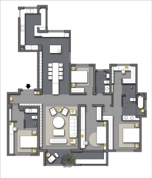 [2张]四居室平面优化