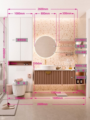 [1张]浴室柜尺寸详解 166